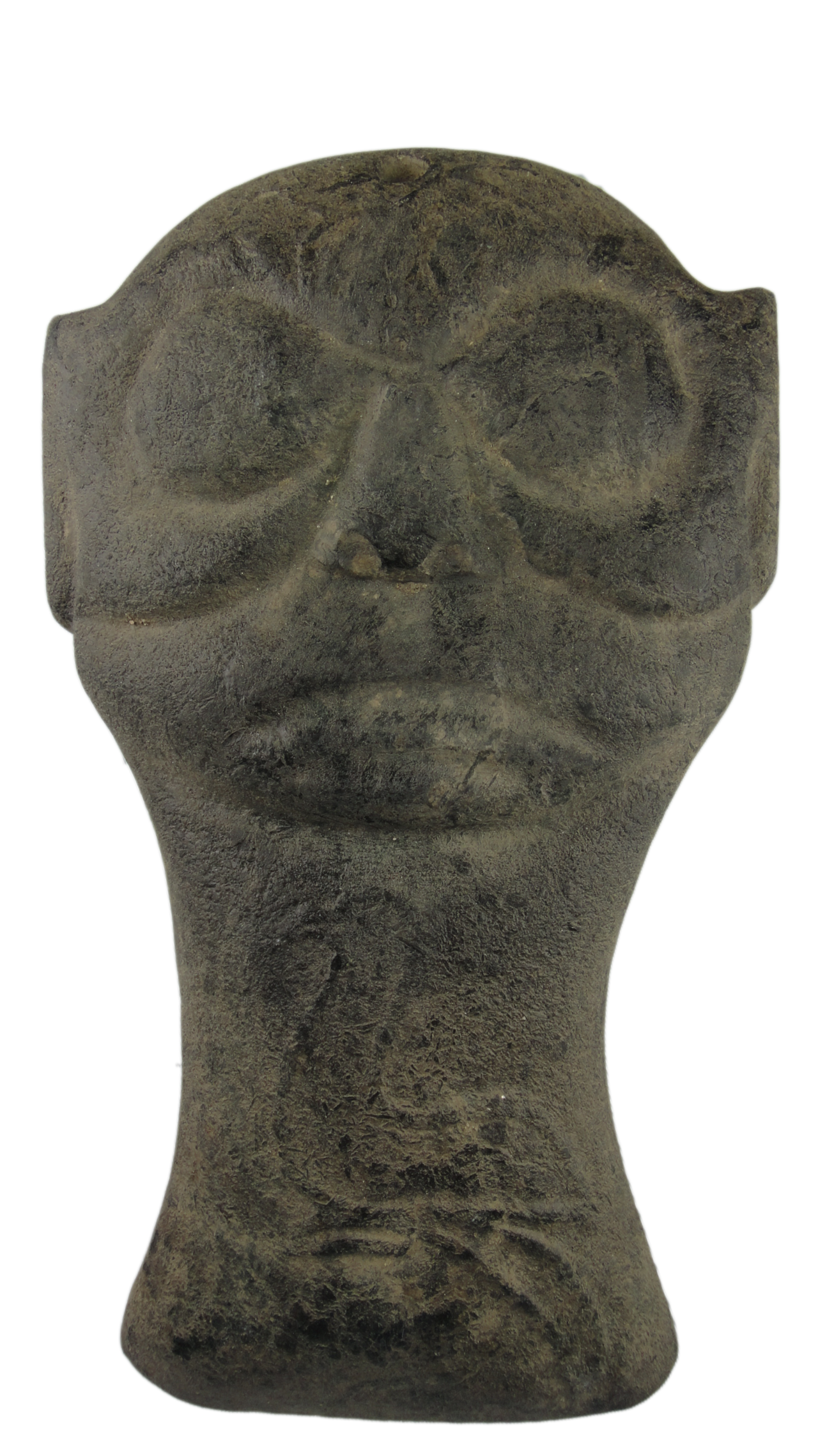 新石器時代紅山文化黑皮玉長頸面具