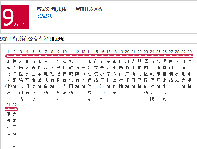 河源公交9路 河源公交9路