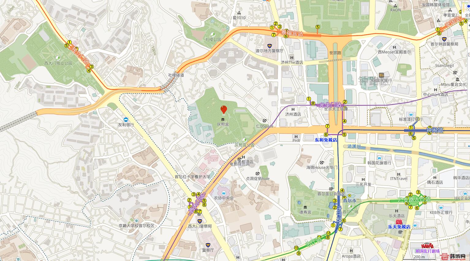 慶熙宮位置及交通圖