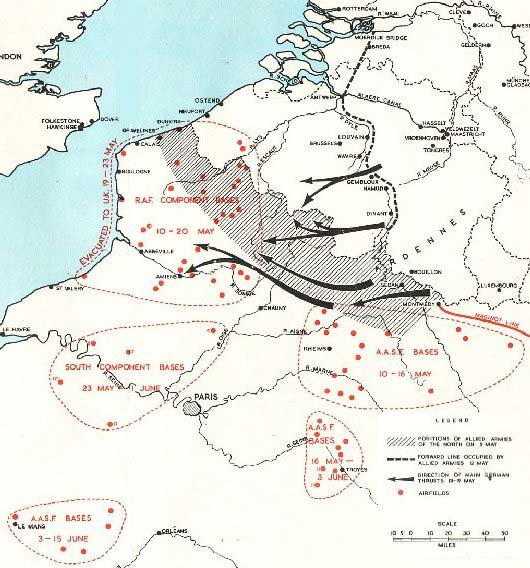 英法聯軍空軍5月10日至6月15日撤退路線圖