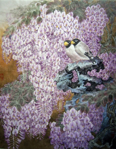 〈紫藤〉春風鳥語組畫之2