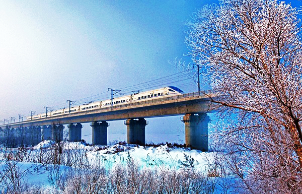 哈大高速鐵路東北平原風景