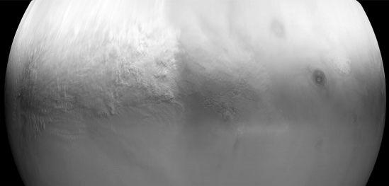 “火星環球觀測者”拍攝的火星沙塵暴