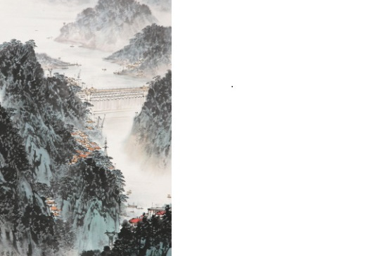 太湖之濱(宋文治1980年創作的設色紙本中國畫) 太湖之濱(宋文治1980年創作的設色紙本中國畫)