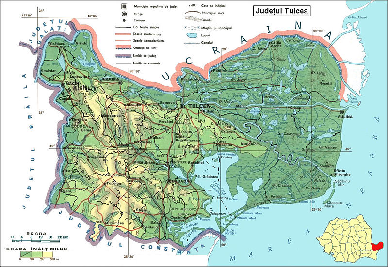 圖爾恰縣地形圖
