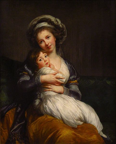 畫家和女兒在一起，1786年自畫像