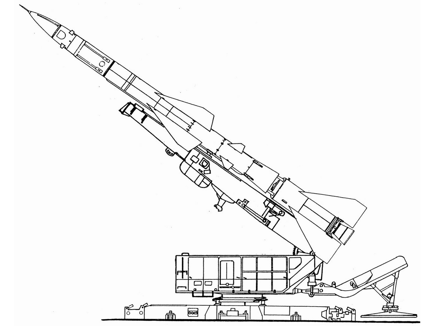 薩姆-2防空飛彈側視線圖