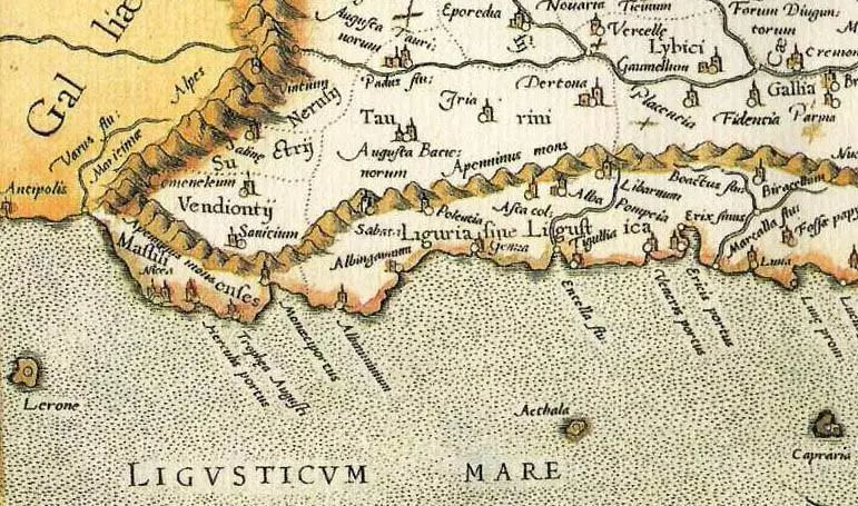 波倫提亞所屬的利古里亞邊區 就位於義大利半島西北