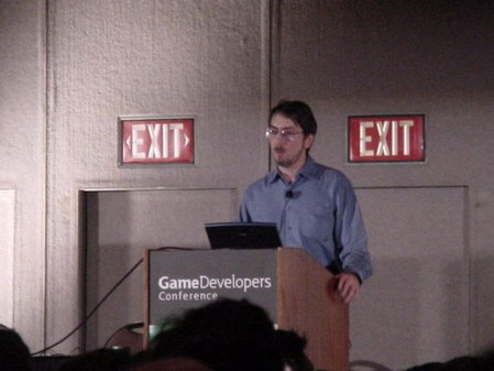 Wright在遊戲開發者大會上進行演講
