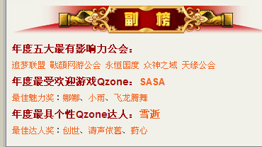 2008年度中國網路遊戲風雲榜