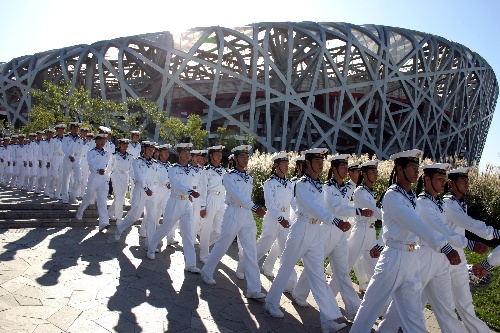 2009年10月4日鳥巢迎來國慶受閱部隊官兵