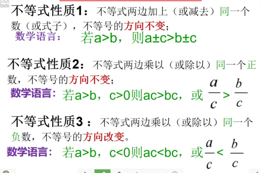 不等式性質 不等式性質