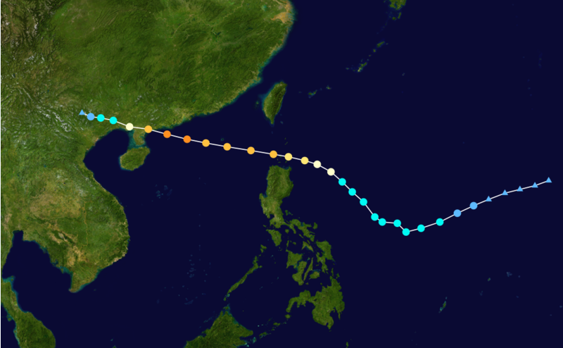 強颱風黑格比路徑圖