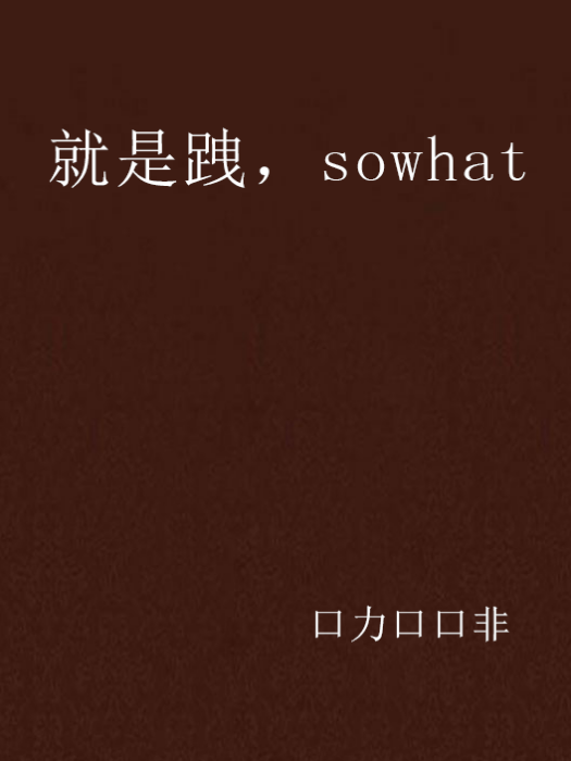 就是跩,sowhat 就是跩,sowhat