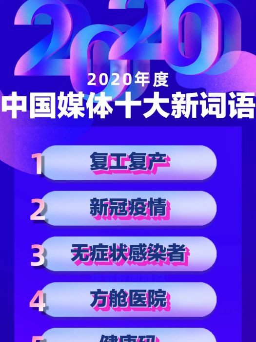 2020年度中國媒體十大新詞語