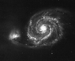 漩渦星系 M51，類型Sc，位於獵犬座