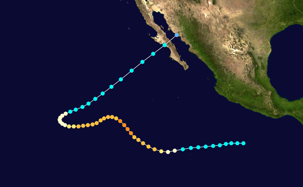 颶風塞爾吉奧 路徑圖