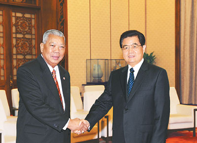 沙馬·順達衛與中國國家主席胡錦濤