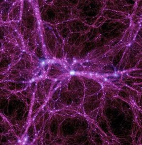 宇宙里的“暗物質”分配情況的電腦模擬圖