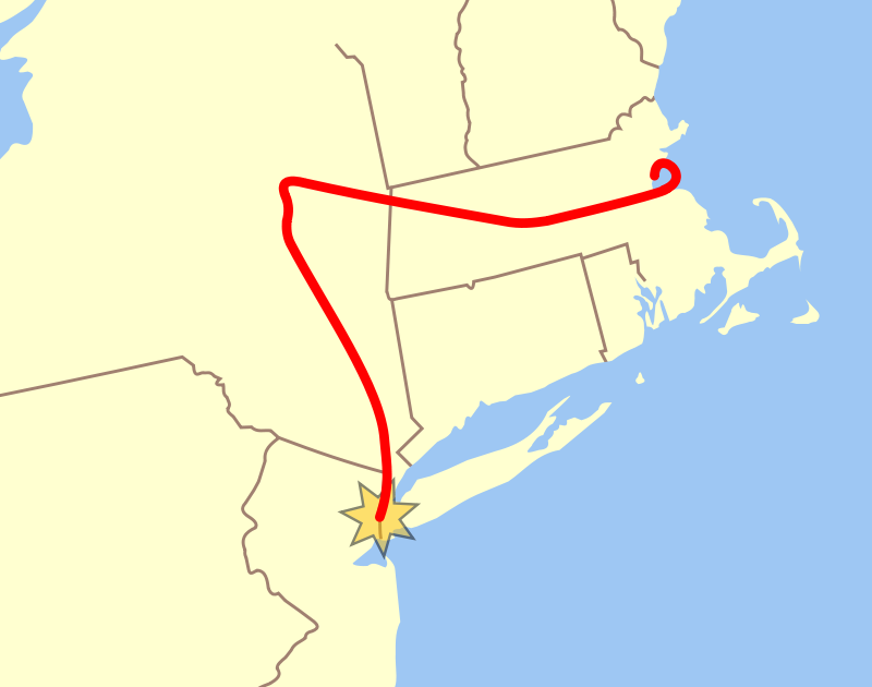 美航11號飛行路線圖