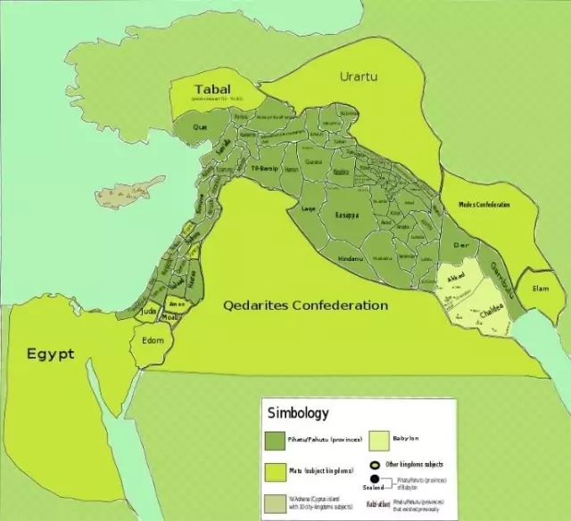 亞述帝國的最大控制區域