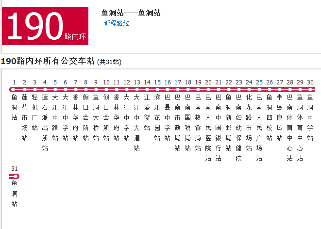 重慶公交190路 重慶公交190路