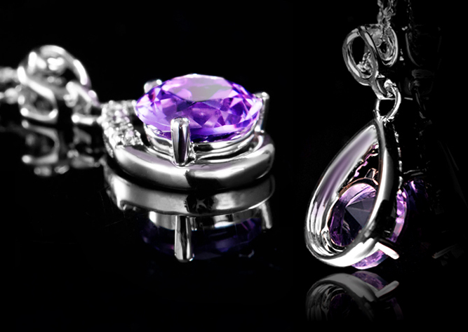 高檔珠寶首飾 純天然紫水晶吊墜