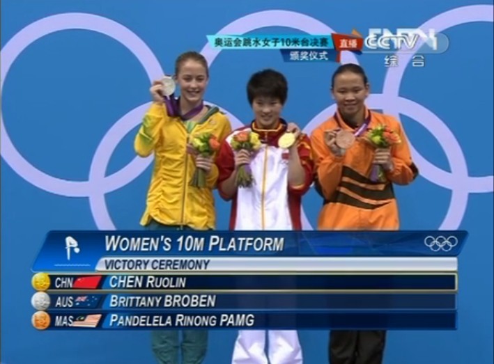 獲得倫敦奧運會女子個人10米跳台亞軍