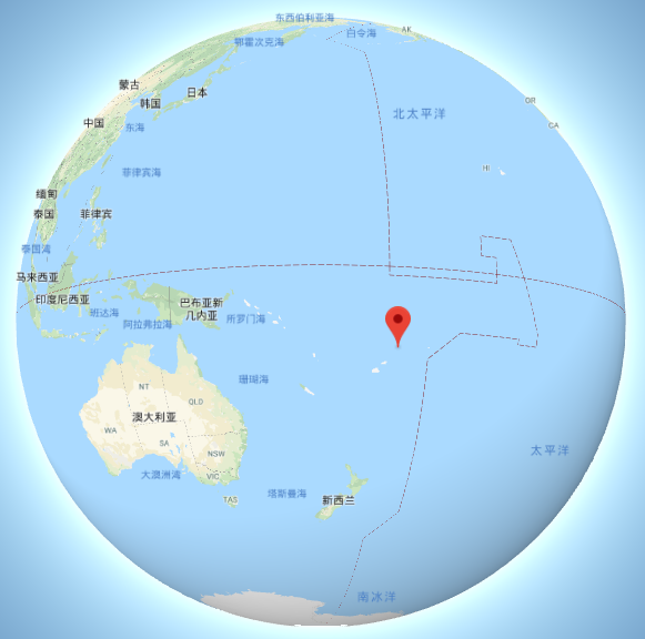瓦利斯和富圖納群島所在位置