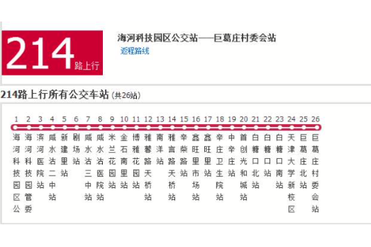 天津公交214路 天津公交214路