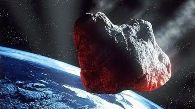 小行星闖入地球大氣層的藝術想像畫