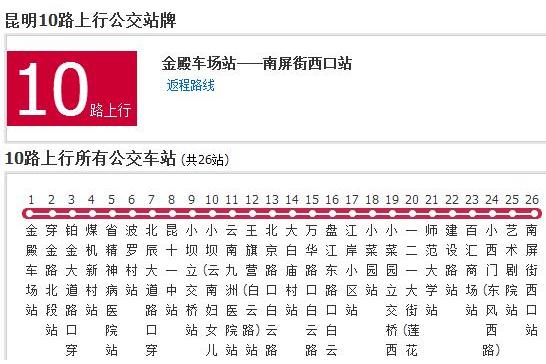 昆明公交10路 昆明公交10路