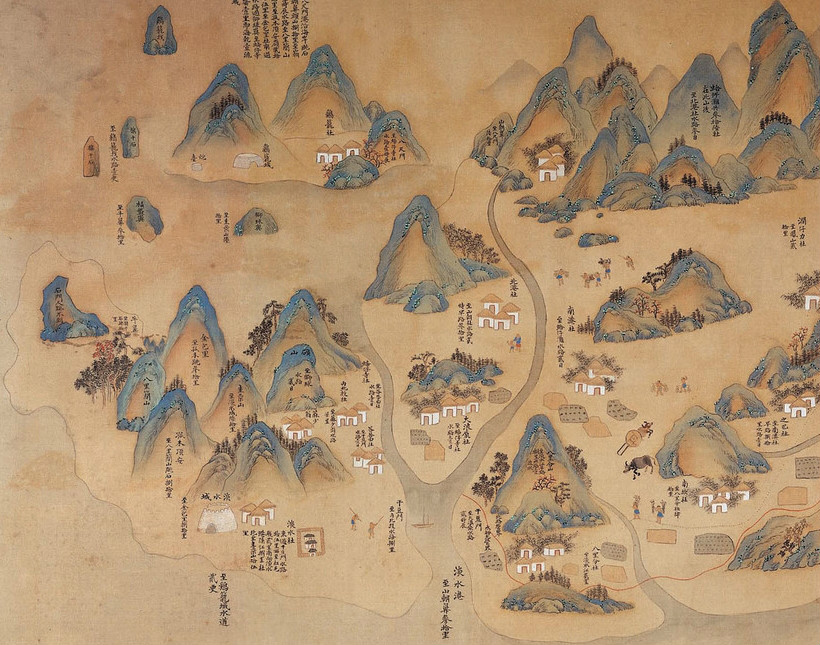 《康熙台灣輿圖》中的淡水河與基隆河流域