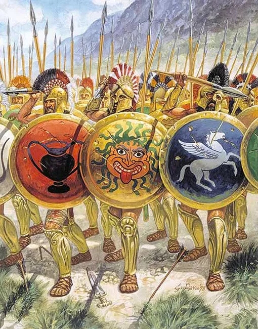 敘拉古人的步兵縱隊並不能擊敗雅典的方陣