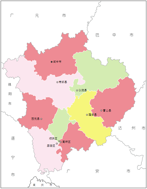 南充市行政區劃標準地圖（2018年）