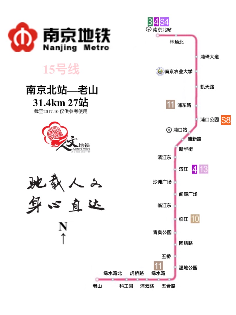 南京捷運15號線站點設定示意圖