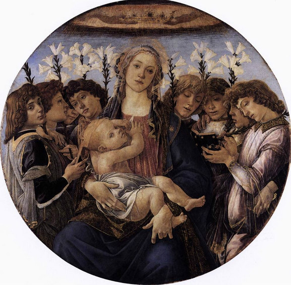 波提切利（1477年）後面即是聖母百合