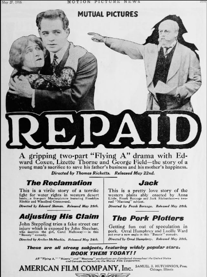 Repaid(美國1916年Tom Ricketts執導的電影) Repaid(美國1916年Tom Ricketts執導的電影)