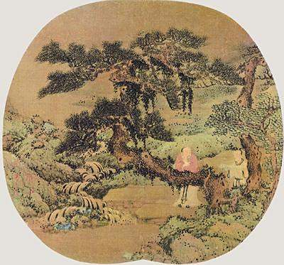 松泉高士圖(遼寧省博物館收藏的元代絹本設色畫) 松泉高士圖(遼寧省博物館收藏的元代絹本設色畫)