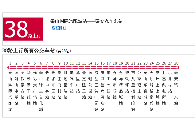 泰安公交38路 泰安公交38路