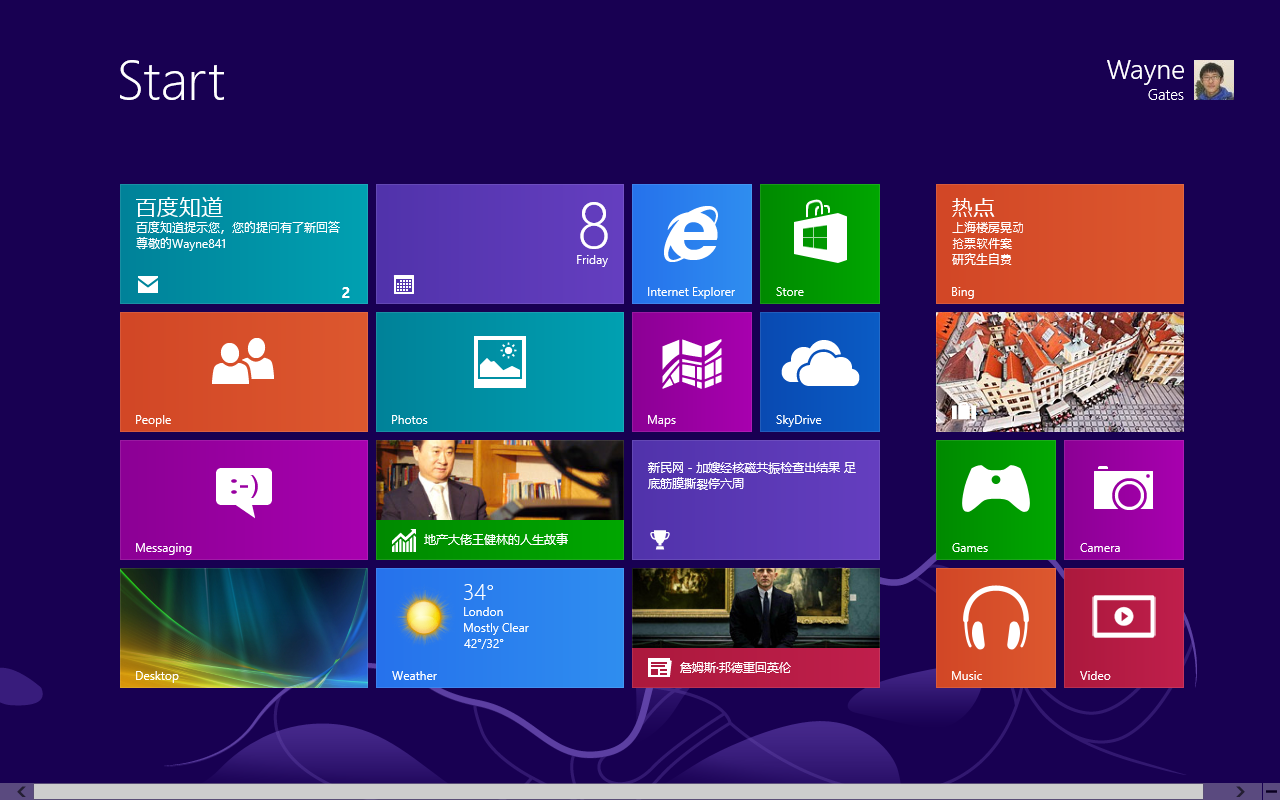 Windows8開始螢幕