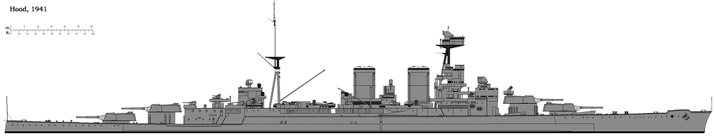 胡德號戰列巡洋艦側視圖