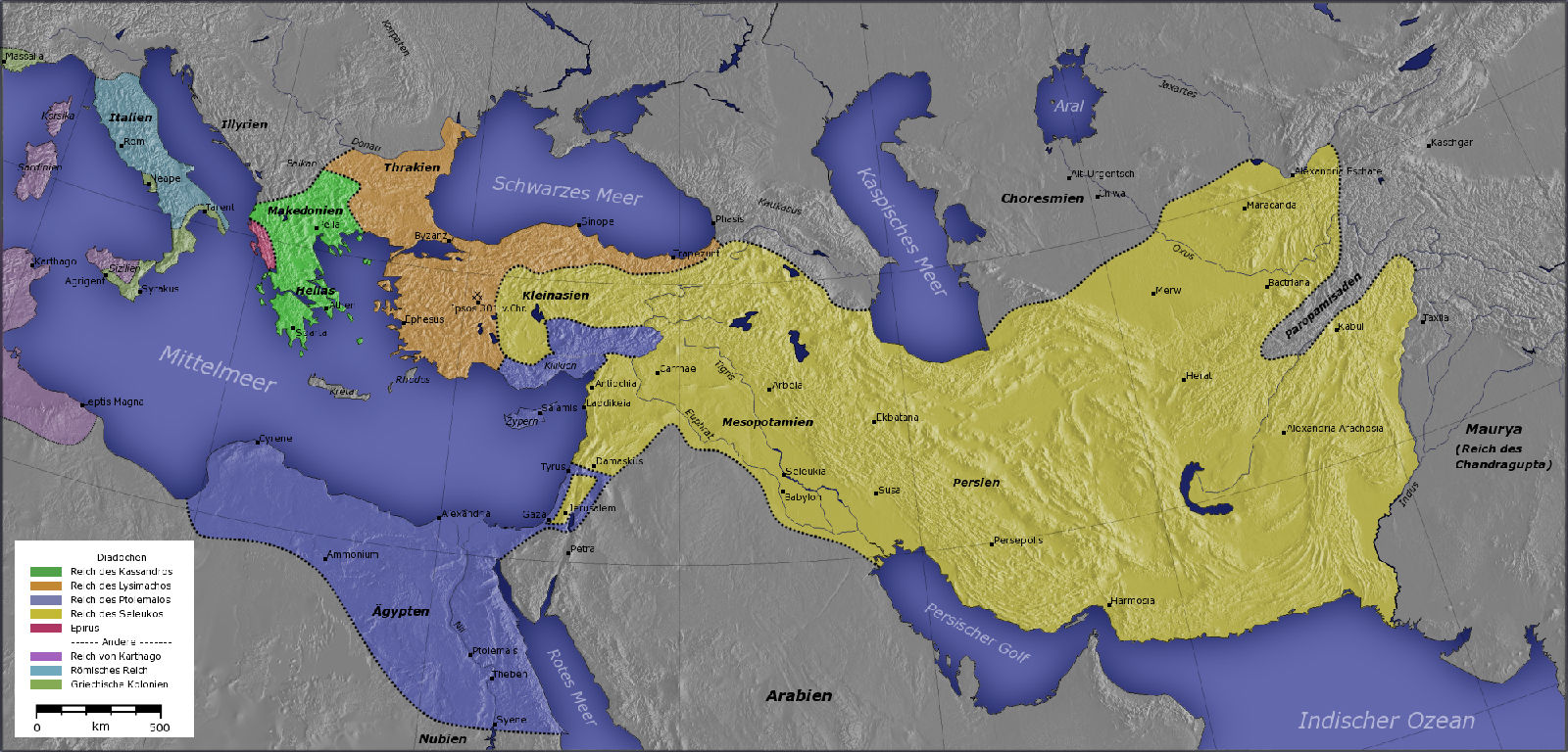黃色部分是科西馬科斯的王朝