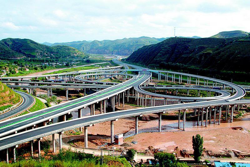 榆綏高速公路綏德史家灣互通式立交橋