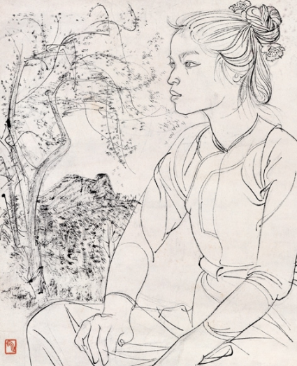 白描少女 白描少女