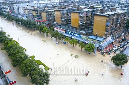 洪水中的城市