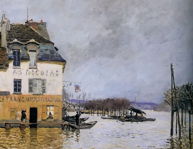 馬利港的洪水(巴黎奧賽博物館收藏油畫)