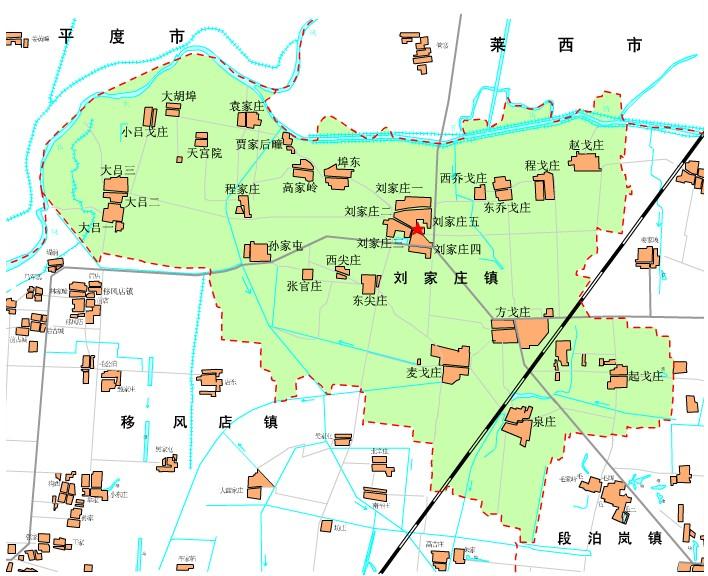 劉家莊鎮轄區村居地理位置