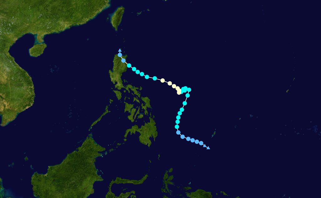 2005年第23號颱風“布拉萬”路徑圖
