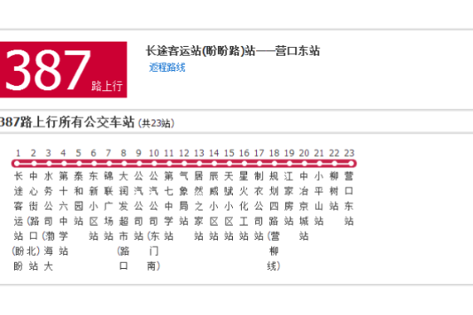 營口公交387路 營口公交387路